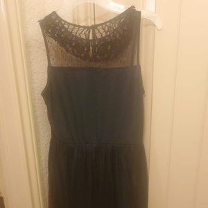 Epic Threads Girls Green Dress with Black Polka Dots Overlay Size L